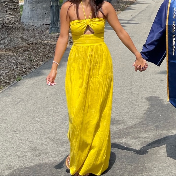 Billabong Dresses & Skirts - SALTY BLONDE SUNSET GLOW HALTER MAXI DRESS